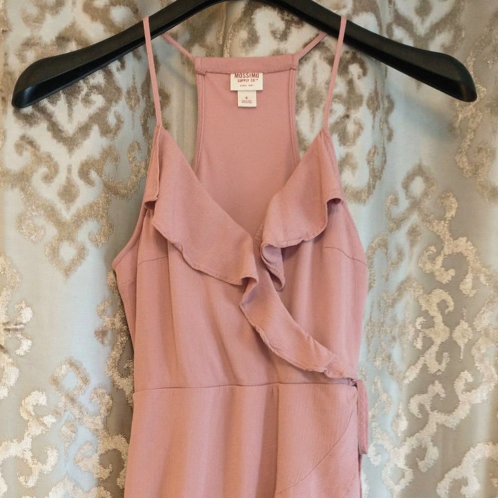 Mossimo Supply Co. Faux Wrap Ruffle Mini Dress in Cherry Stone, Sz Sm